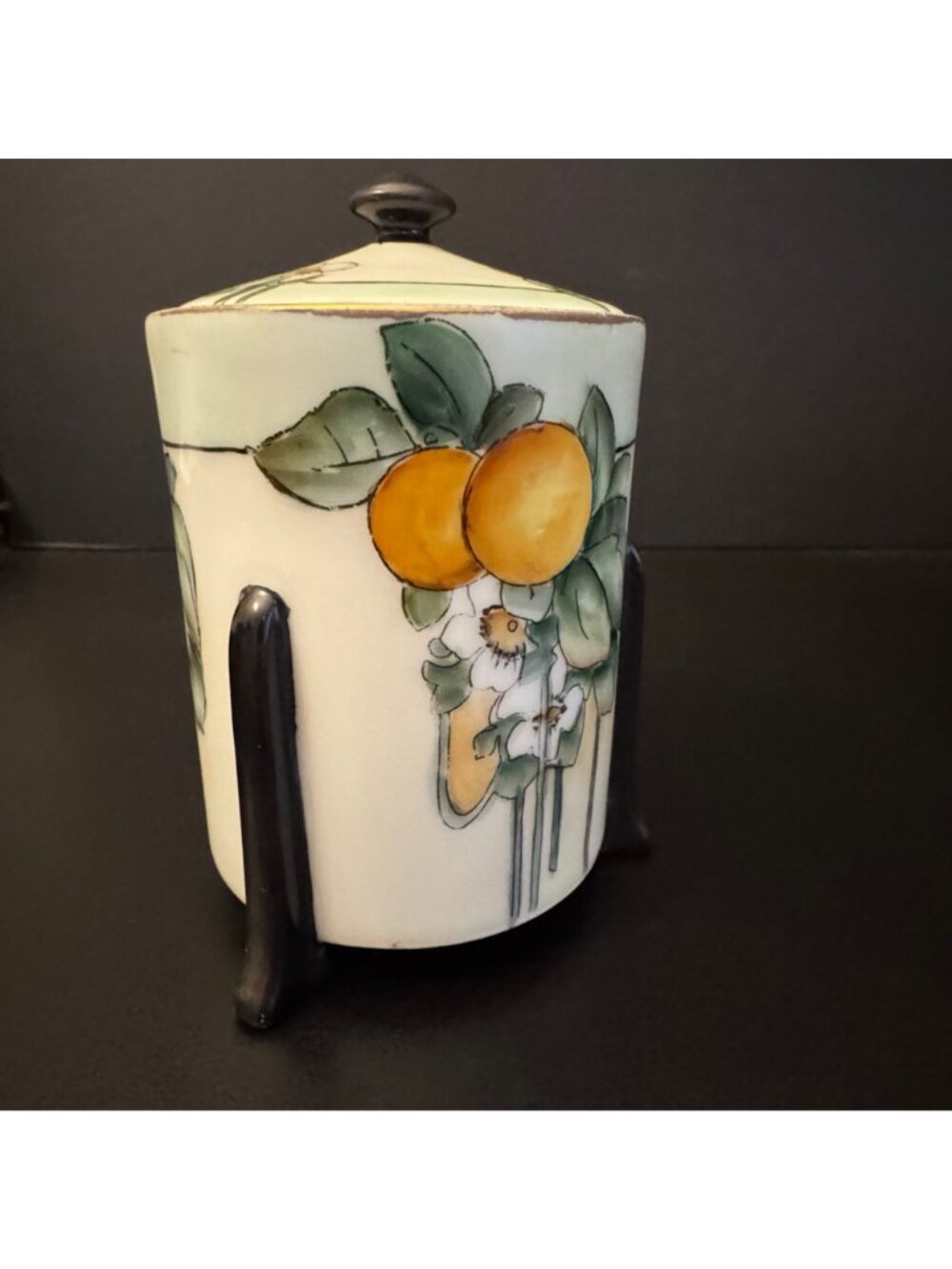 Thomas Of Bavaria Porcelain Jam Jar With Hand-Painted Orange Motif & Lid - Picture 3 of 16